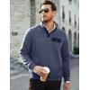 imageJMIERR Mens Quilted Sweatshirt Casual Long Sleeve Outdoor Stand Collar Button Pullover SweatshirtsZ Sail Blue
