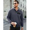 imageJMIERR Mens Quilted Sweatshirt Casual Long Sleeve Outdoor Stand Collar Button Pullover SweatshirtsZ Teal Blue