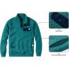 imageJMIERR Mens Quilted Sweatshirt Casual Long Sleeve Outdoor Stand Collar Button Pullover SweatshirtsZ Teal Green