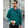 imageJMIERR Mens Quilted Sweatshirt Casual Long Sleeve Outdoor Stand Collar Button Pullover SweatshirtsZ Teal Green