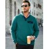 imageJMIERR Mens Quilted Sweatshirt Casual Long Sleeve Outdoor Stand Collar Button Pullover SweatshirtsZ Teal Green