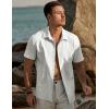 imageJMIERR Mens Seersucker Shirts Short Sleeve Casual Button Down Shirt Beach Summer Vacation Wedding TopsWhite