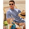 imageJMIERR Mens Short Sleeve Linen Henley Shirts Casual Button Down Shirt Summer Beach Wear with PocketDirty Blue