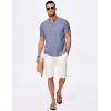 imageJMIERR Mens Short Sleeve Linen Henley Shirts Casual Button Down Shirt Summer Beach Wear with PocketDirty Blue