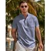 imageJMIERR Mens Short Sleeve Linen Henley Shirts Casual Button Down Shirt Summer Beach Wear with PocketDirty Blue