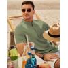 imageJMIERR Mens Short Sleeve Linen Henley Shirts Casual Button Down Shirt Summer Beach Wear with PocketFour Leaf Clover