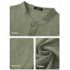 imageJMIERR Mens Short Sleeve Linen Henley Shirts Casual Button Down Shirt Summer Beach Wear with PocketFour Leaf Clover