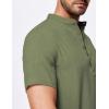 imageJMIERR Mens Short Sleeve Linen Henley Shirts Casual Button Down Shirt Summer Beach Wear with PocketFour Leaf Clover