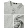 imageJMIERR Mens Short Sleeve Linen Henley Shirts Casual Button Down Shirt Summer Beach Wear with PocketLaurel Green