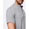 imageJMIERR Mens Short Sleeve Linen Henley Shirts Casual Button Down Shirt Summer Beach Wear with PocketLight Grey