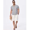 imageJMIERR Mens Short Sleeve Linen Henley Shirts Casual Button Down Shirt Summer Beach Wear with PocketLight Grey