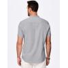 imageJMIERR Mens Short Sleeve Linen Henley Shirts Casual Button Down Shirt Summer Beach Wear with PocketLight Grey
