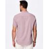 imageJMIERR Mens Short Sleeve Linen Henley Shirts Casual Button Down Shirt Summer Beach Wear with PocketLight Pink