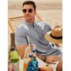 imageJMIERR Mens Short Sleeve Linen Henley Shirts Casual Button Down Shirt Summer Beach Wear with PocketMedium Grey