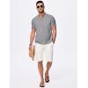 imageJMIERR Mens Short Sleeve Linen Henley Shirts Casual Button Down Shirt Summer Beach Wear with PocketMedium Grey
