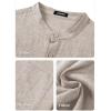 imageJMIERR Mens Short Sleeve Linen Henley Shirts Casual Button Down Shirt Summer Beach Wear with PocketParchment