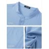 imageJMIERR Mens Short Sleeve Linen Henley Shirts Casual Button Down Shirt Summer Beach Wear with PocketSky Blue