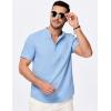 imageJMIERR Mens Short Sleeve Linen Henley Shirts Casual Button Down Shirt Summer Beach Wear with PocketSky Blue