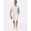 imageJMIERR Mens Short Sleeve Linen Henley Shirts Casual Button Down Shirt Summer Beach Wear with PocketWhite