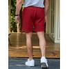imageJMIERR Mens Sweat Shorts Casual Stretch Elastic Waist Waffle Workout Gym Short 7 inch Inseam Running Short with PocketFiery Red