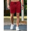 imageJMIERR Mens Sweat Shorts Casual Stretch Elastic Waist Waffle Workout Gym Short 7 inch Inseam Running Short with PocketFiery Red