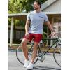 imageJMIERR Mens Sweat Shorts Casual Stretch Elastic Waist Waffle Workout Gym Short 7 inch Inseam Running Short with PocketFiery Red