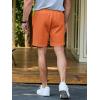 imageJMIERR Mens Sweat Shorts Casual Stretch Elastic Waist Waffle Workout Gym Short 7 inch Inseam Running Short with PocketOrange