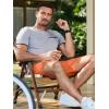 imageJMIERR Mens Sweat Shorts Casual Stretch Elastic Waist Waffle Workout Gym Short 7 inch Inseam Running Short with PocketOrange