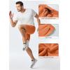 imageJMIERR Mens Sweat Shorts Casual Stretch Elastic Waist Waffle Workout Gym Short 7 inch Inseam Running Short with PocketOrange