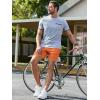 imageJMIERR Mens Sweat Shorts Casual Stretch Elastic Waist Waffle Workout Gym Short 7 inch Inseam Running Short with PocketOrange