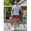 imageJMIERR Mens Sweat Shorts Casual Stretch Elastic Waist Waffle Workout Gym Short 7 inch Inseam Running Short with PocketRose Red