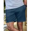imageJMIERR Mens Sweat Shorts Casual Stretch Elastic Waist Waffle Workout Gym Short 7 inch Inseam Running Short with PocketSail Blue