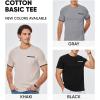 imageJMIERR Mens TShirt Cotton Crewneck Basic Tee Casual Short Sleeve Shirts Active Quick Dry 3 Pack Tops with PocketKhakiBlackLight Grey