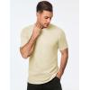 imageJMIERR Mens TShirt Short Sleeve Muscle Textured Knit Crewneck Slim T Shirt Gym Workout Athletic Tee ShirtsA Apricot