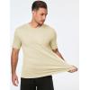 imageJMIERR Mens TShirt Short Sleeve Muscle Textured Knit Crewneck Slim T Shirt Gym Workout Athletic Tee ShirtsA Apricot