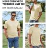 imageJMIERR Mens TShirt Short Sleeve Muscle Textured Knit Crewneck Slim T Shirt Gym Workout Athletic Tee ShirtsA Apricot