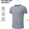 imageJMIERR Mens TShirt Short Sleeve Muscle Textured Knit Crewneck Slim T Shirt Gym Workout Athletic Tee ShirtsA Dusk Blue