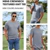 imageJMIERR Mens TShirt Short Sleeve Muscle Textured Knit Crewneck Slim T Shirt Gym Workout Athletic Tee ShirtsA Dusk Blue