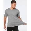 imageJMIERR Mens TShirt Short Sleeve Muscle Textured Knit Crewneck Slim T Shirt Gym Workout Athletic Tee ShirtsA Grey