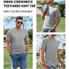 imageJMIERR Mens TShirt Short Sleeve Muscle Textured Knit Crewneck Slim T Shirt Gym Workout Athletic Tee ShirtsA Grey