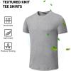 imageJMIERR Mens TShirt Short Sleeve Muscle Textured Knit Crewneck Slim T Shirt Gym Workout Athletic Tee ShirtsA Grey