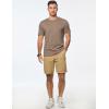 imageJMIERR Mens TShirt Short Sleeve Muscle Textured Knit Crewneck Slim T Shirt Gym Workout Athletic Tee ShirtsA Light French Beige