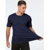 imageJMIERR Mens TShirt Short Sleeve Muscle Textured Knit Crewneck Slim T Shirt Gym Workout Athletic Tee ShirtsA Navy Blue