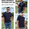 imageJMIERR Mens TShirt Short Sleeve Muscle Textured Knit Crewneck Slim T Shirt Gym Workout Athletic Tee ShirtsA Navy Blue