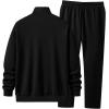 imageJMIERR Mens Track Suits 2 Piece Full Zip Sports Outfits Set Sweatshirt and Joggers SweatpantsBlack