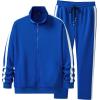 imageJMIERR Mens Track Suits 2 Piece Full Zip Sports Outfits Set Sweatshirt and Joggers SweatpantsBlue