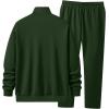 imageJMIERR Mens Track Suits 2 Piece Full Zip Sports Outfits Set Sweatshirt and Joggers SweatpantsGreen