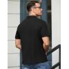 imageJMIERR Mens Waffle Polo Shirts Summer Casual Short Sleeve TShirt Button Up Solid Color Henley ShirtsBlack