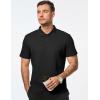 imageJMIERR Mens Waffle Polo Shirts Summer Casual Short Sleeve TShirt Button Up Solid Color Henley ShirtsBlack