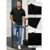 imageJMIERR Mens Waffle Polo Shirts Summer Casual Short Sleeve TShirt Button Up Solid Color Henley ShirtsBlack